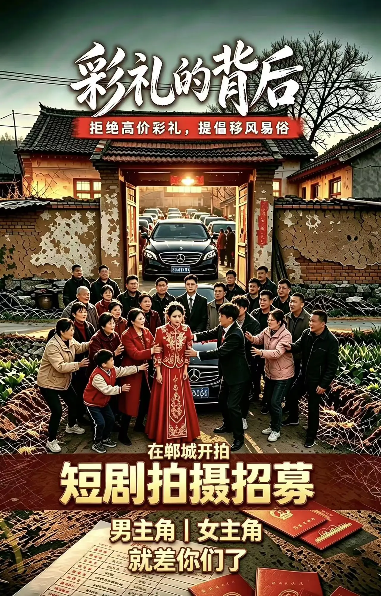 【头条】郸城短剧《彩礼的背后》演员招募中！